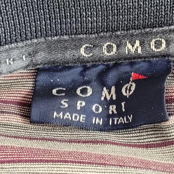 Como Sport Brown Striped Collar Short Sleeve Mens Polo Shirt size small - Picture 4 of 14